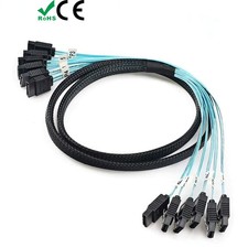 SATA to SATA Cable 6Gbps 1M 0.5M 7-Pin Set High Speed for PC Server HDD Mining picture