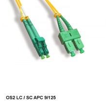 10x 2 m LC/SC APC OS2 9 /125 Duplex Single-Mode Fiber Optic Cable OFNR picture