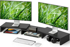 TAVR Monitor Stand Riser, Office Desktop Organizer Stand for 2 Monitors picture