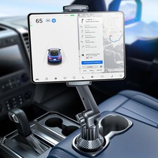 Car Cup Holder Tablet Holder 6-11in, Deep Clamp for Thick Case, 360° Rotate picture
