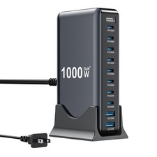 1000W USB C Charger Block,10-Port C Charging Station GaN IV 1000W, Black picture