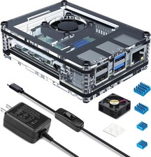 Miuzei Case for Raspberry Pi 4 with Fan 5V 3A Power Supply 4 Pcs Heatsinks picture
