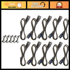 10 Pack 3ft IEC 320 C13 C14 10A 18AWG AC Power Cables for PDU & CPU Devices picture
