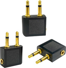3 PCS Airplane Flight Headphone Adapter, Dual 3.5Mm Male to 3.5Mm Female Airplan picture