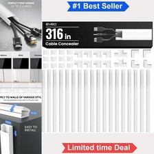 Cable Raceway Kit 306 Inch 20 Piece White PVC Cord Hider Wall Wire Cover for TV picture
