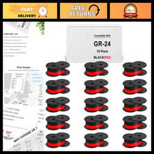 15-Pack Twin Spool Calculator Ribbon Black/Red Compatible for Sharp, Canon, Casi picture