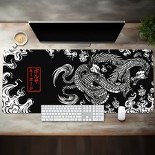 1pc Black Evil Dragon Extra Large Gaming Mouse Pad, 1.0 Inch High Definition K picture