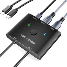 KCEVE USB C Switch 2 In 1 Out 8K 60Hz 100W PD KVM Switch for 2 PC 1 Monitor Remo picture