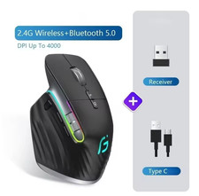 Bluetooth +2.4G Wireless Mouse Rechargeable 12 Colors RGB LED Gaming Mouse picture