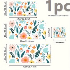 1pc Large Non-Slip Washable Floral Mouse Pad with Pastel Floral Pattern (Turqu picture