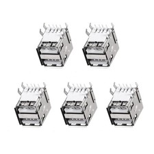 USB PCB Socket Type-A 8Pin 1.5A Silver Black 1- Good Feature 5pcs picture