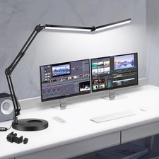 LED Desk Lamps for Home Office 2 in 1 Double large dual lamp with base & clamp picture