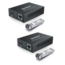 Gigabit Multi-Mode LC Fiber to Ethernet Media Converter with 2*SFP Modules, 1... picture