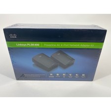 Linksys PLSK400 Powerline AV 4-Port Network Adapter Kit Cisco 200Mbps New Sealed picture