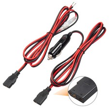 2 Pack Cb Radio Power Cord 12V 3-Pin Plug Fused CB Power Cable 2 Black and Re... picture