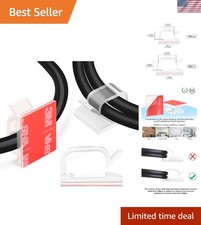 60 PCS Clear Adhesive Cable Wire Clips, 5/8 inch, Outdoor Christmas Light Cli... picture