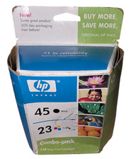 Genuine HP 45 23 Black Tri-Color Ink Twin Pack C8790FN Open Box Sealed picture