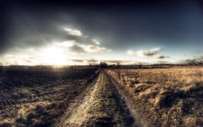 Landscape road sunlight clouds sky Custom Gaming Mat Desk picture