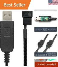 Versatile 12-Inch USB Adapter for Cooling Fans - Sleek Black Sleeved Design picture