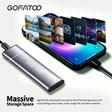 GOFATOO Portable External SSD 1050MB/s USB3.2 Gen2 Silver Gray 512GB 1TB 2TB picture