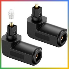 Toslink Adapter Right Angle 90 Degree Optical Audio Cable Extension Swivel Port picture