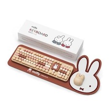 Miffy 104-Key Wireless Keyboard & Mouse Combo with Large Milk Tea Colorful picture