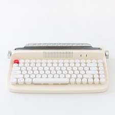 Wireless Retro Typewriter Keyboard, Ivory Butter, USB Rechargeable, Round Keys picture