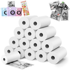 Kids Camera Paper Roll Refill - 15 Rolls HD Instant Print Paper with Stickers picture