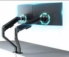 Dual Monitor Pneumatic Spring Sit-Stand Desk Mount for 2 Screens up to 32