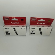 LOT OF 2 Canon CLI-281 BK Black Ink Cartridge Pixma Genuine OEM, 2-Pack, 2x picture