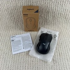Logitech M510 Wireless Computer Mouse Comfort Plus Black USB Unifying Receiver picture