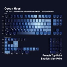 Ocean Heart PBT Keycaps Cherry Profile Dye-Sub 131 Keys Multi-Language Backlit picture