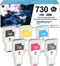 730 Ink Cartridges 300ML 6-Pack P2V68A ~ P2V73A 730XL Ink Cartridge, 2353 picture