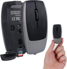 Mini Bluetooth Wireless Mouse with TF Card Reader, Rechargeable, Silent Click, P picture