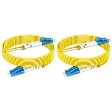 2 PCS OS2 Single Mode Fiber LC To LC Patch Cables 13 Ft/4M Jumper Cord picture