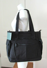 NWT L.L. Bean Large Black Computer  Shoulder Tote Bag Multiple Pockets #275366 picture