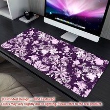 Printed Design – Not Textured Purple Floral Desk Mat Gaming Mouse Pad 1pc - No picture