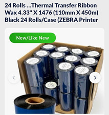 24 Rolls Thermal Transfer Ribbon Wax 4.33