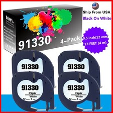 4 PK 91330 Label Tape Compatible for Dymo LetraTag LT-110T LT-100T QX 50 picture