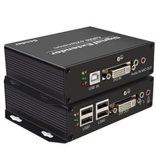 4K DVI KVM Extender Over Fiber Optic – 20km (12.4 Miles) Long Range, 4X USB 2.0 picture