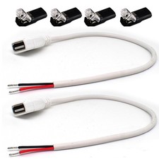 ELNONE 2PCS 20AWG USB Female Pigtail 2 Wire，White 0.3M/1FT 1 Foot, White picture