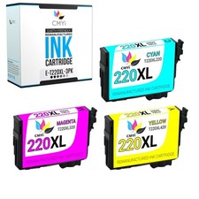 3X CMYi Replacement 220XL Color Ink Cartridges Fits Epson Workforce WF-2630 2660 picture