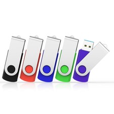Mixed Color Metal Swivel USB 2.0 5pcs 2GB Flash Drive Memory Stick Thumb Drive picture