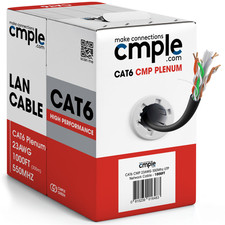 Cat6 Ethernet Cable 1000ft CMP Plenum 23AWG UTP 550MHz Bulk Network Cable picture
