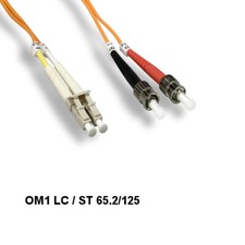 KNTK 10 Meter Fiber Optic Cable LC/ST OM1 62.5/125 Multi-Mode Duplex UPC Orange picture