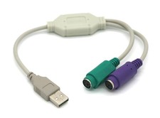 USB to PS2 Keyboard and PS2 Mouse Beige Adapter picture