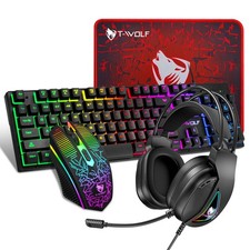 4 In 1 RGB Gaming Keyboard and Backlit Mouse and Headset Combo for Laptop PC PS4 picture