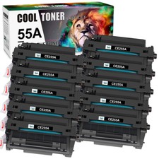 10PK BK CE255A 55A Toner Fits for HP LaserJet Pro P3011 P3015X MFP M525C Printer picture