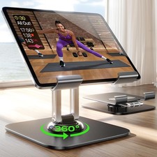 LISEN for iPad Stand Holder Adjustable Tablet Extra larger, Black  picture