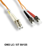 Kentek 2 Meter OM2 50/125 Fiber Optic Cable LC/ST Multi-Mode Duplex UPC/UPC picture